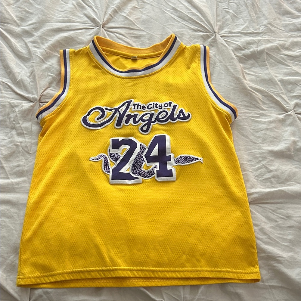 Yellow Kids Basketball Tank Top